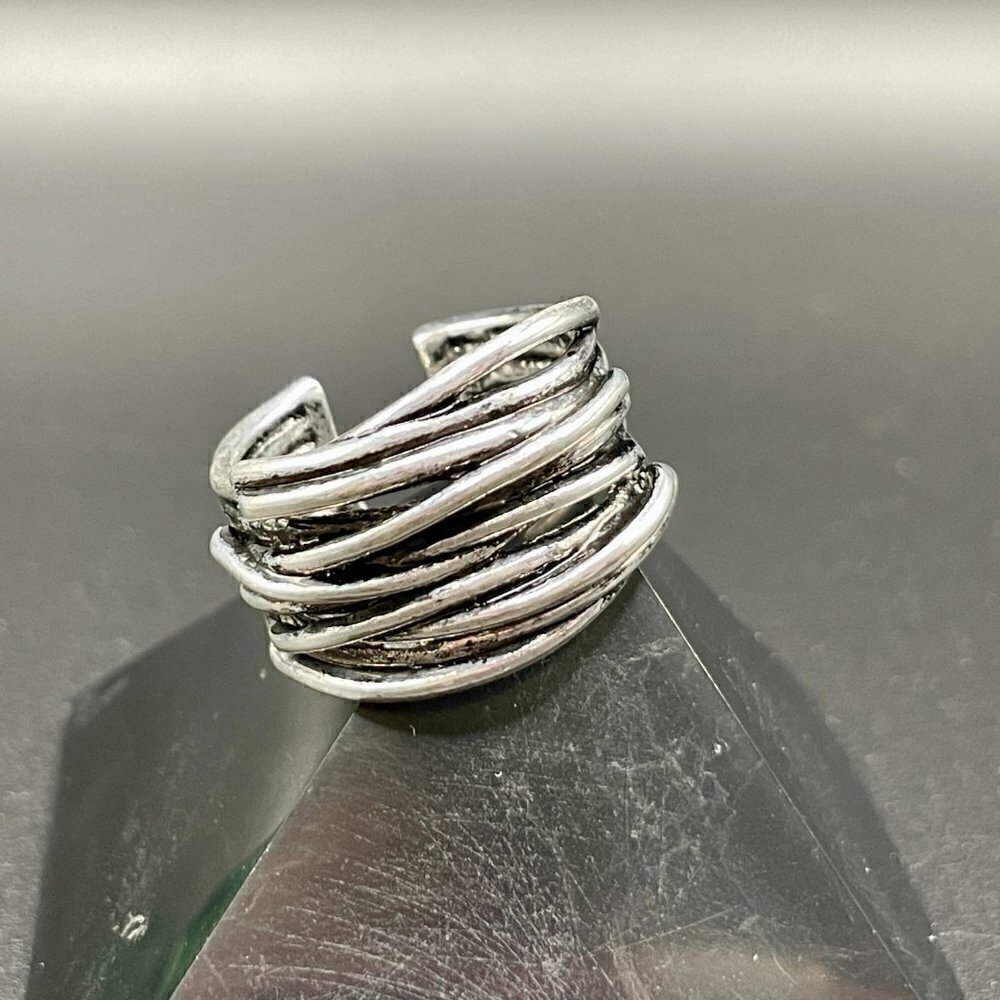 Twisted Distressed Wire Adjustable Wrapped Boho Ring #1150 - Picture 13 of 15